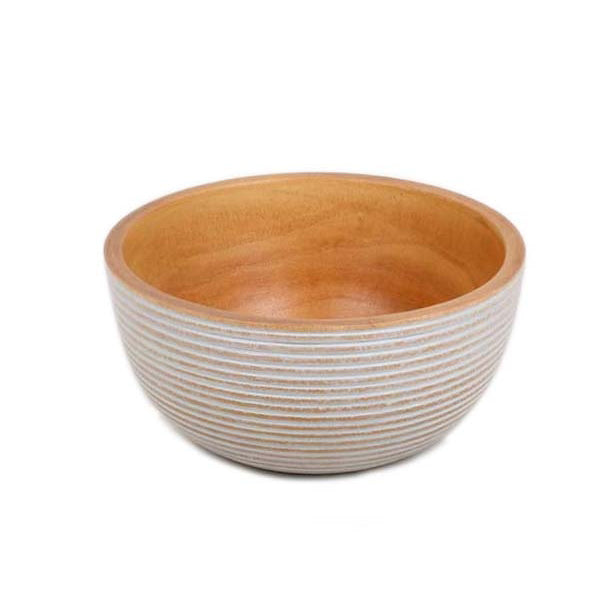 Wooden Bowl - Whitewash