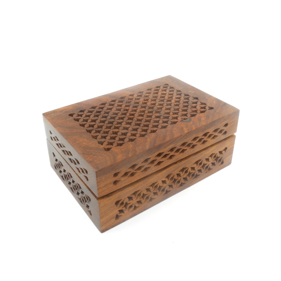 Wooden Keepsake Treasure Box - Lattice Design