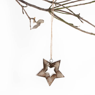 Christmas Decor - Mango Wood Star