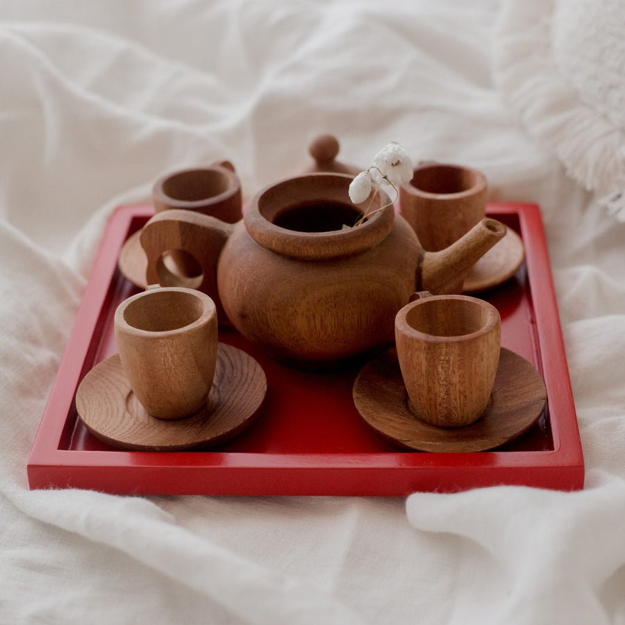Qtoys | Mahogany Tea Set
