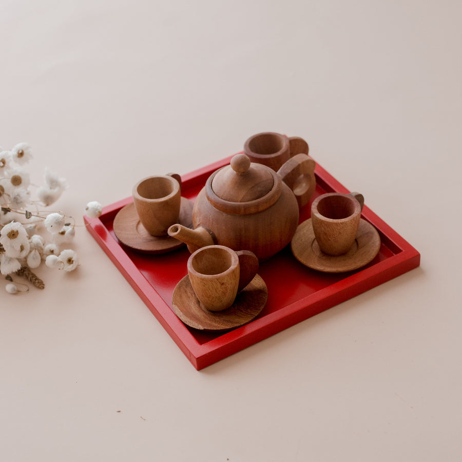 Qtoys | Mahogany Tea Set