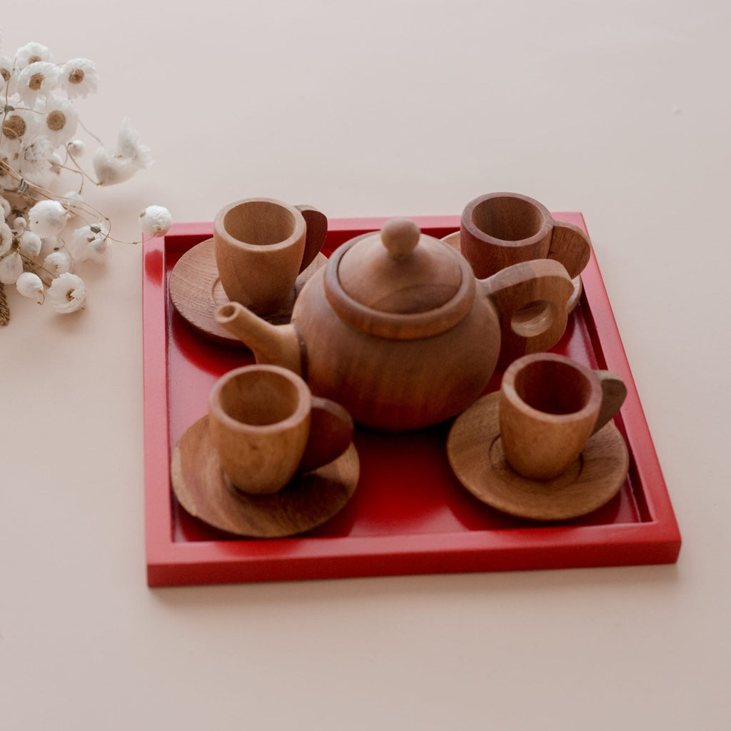 Qtoys | Mahogany Tea Set