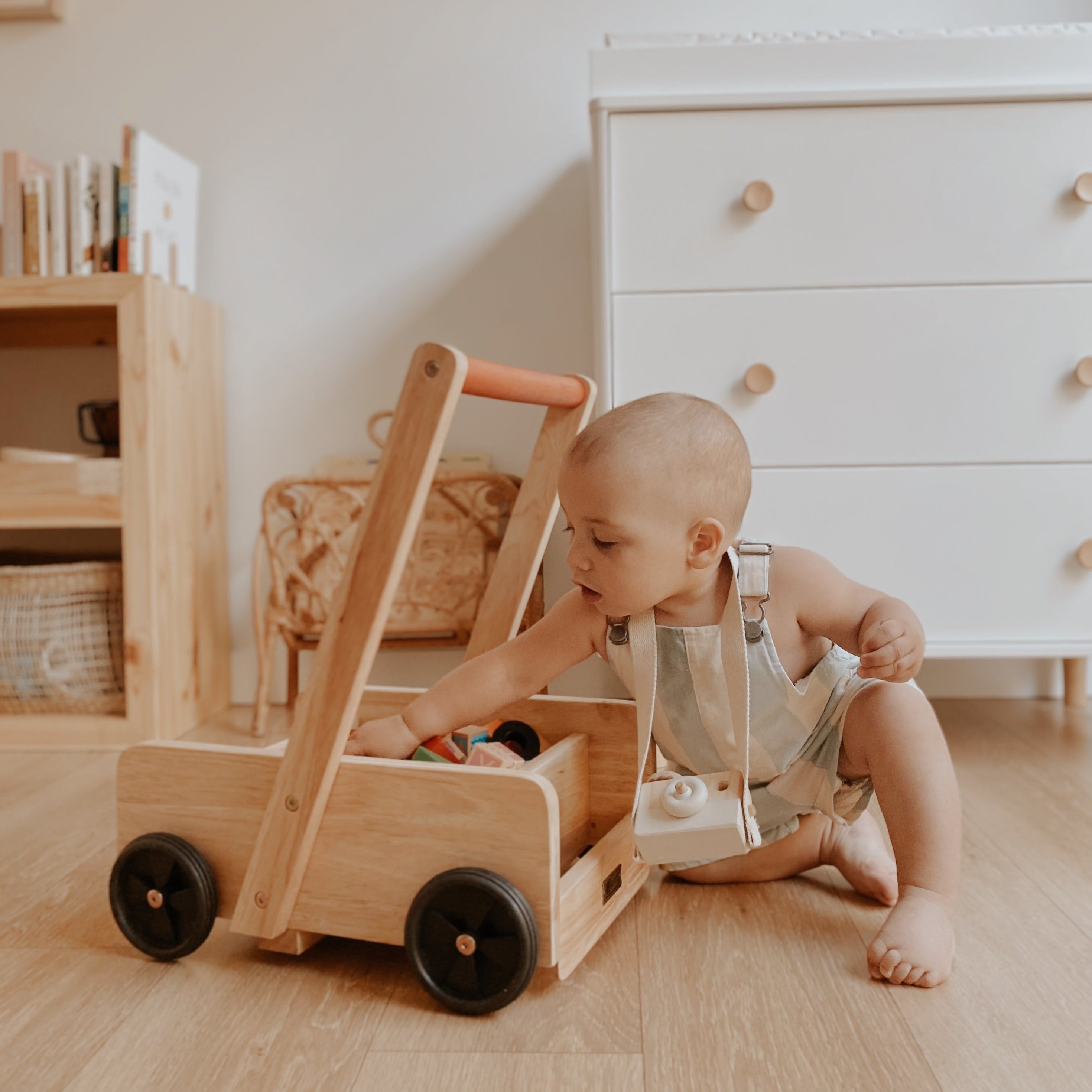 Kids wooden trolley discount