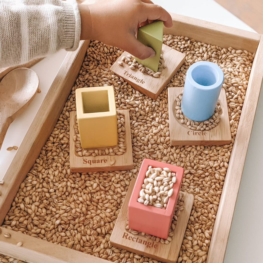 Qtoys | Montessori 3D Shape Sorting Nesting Board