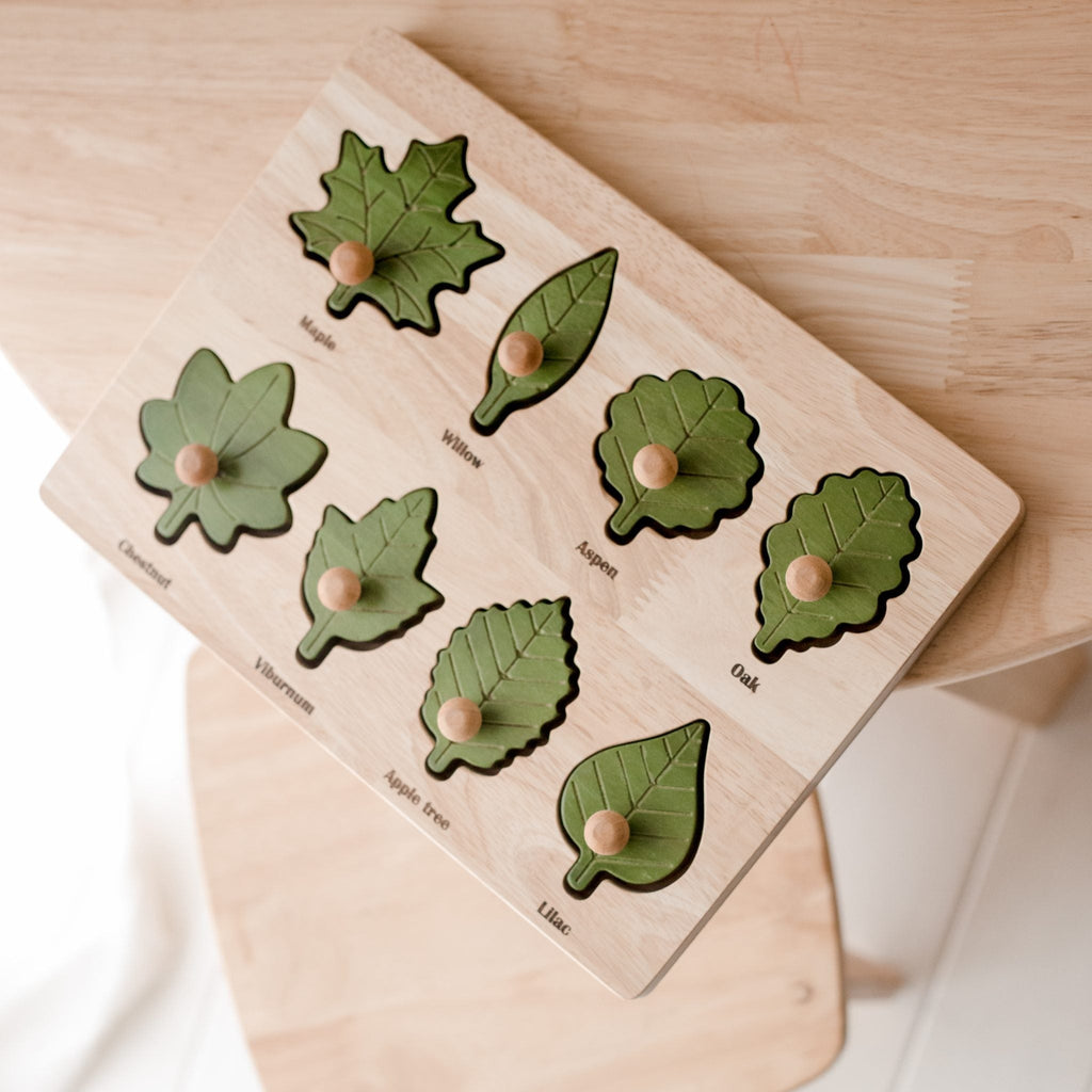 Qtoys | Montessori Wooden Leaf Puzzle