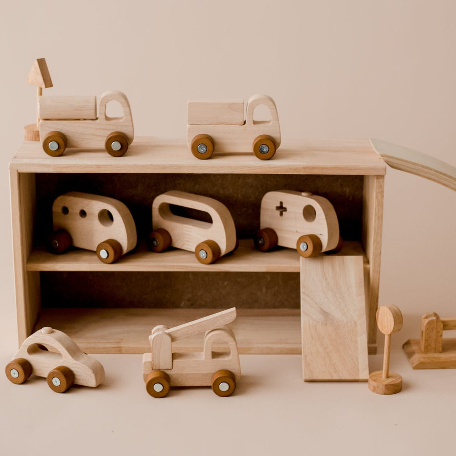 Qtoys | Natural Wooden Vehicle Set