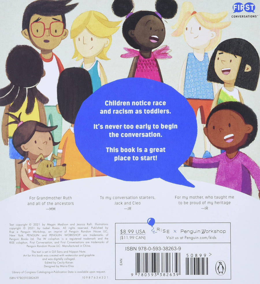 Our Story book by Jessica Ralli, Megan Madison, Isabel Roxas. A children’s book about race and diversity. 
