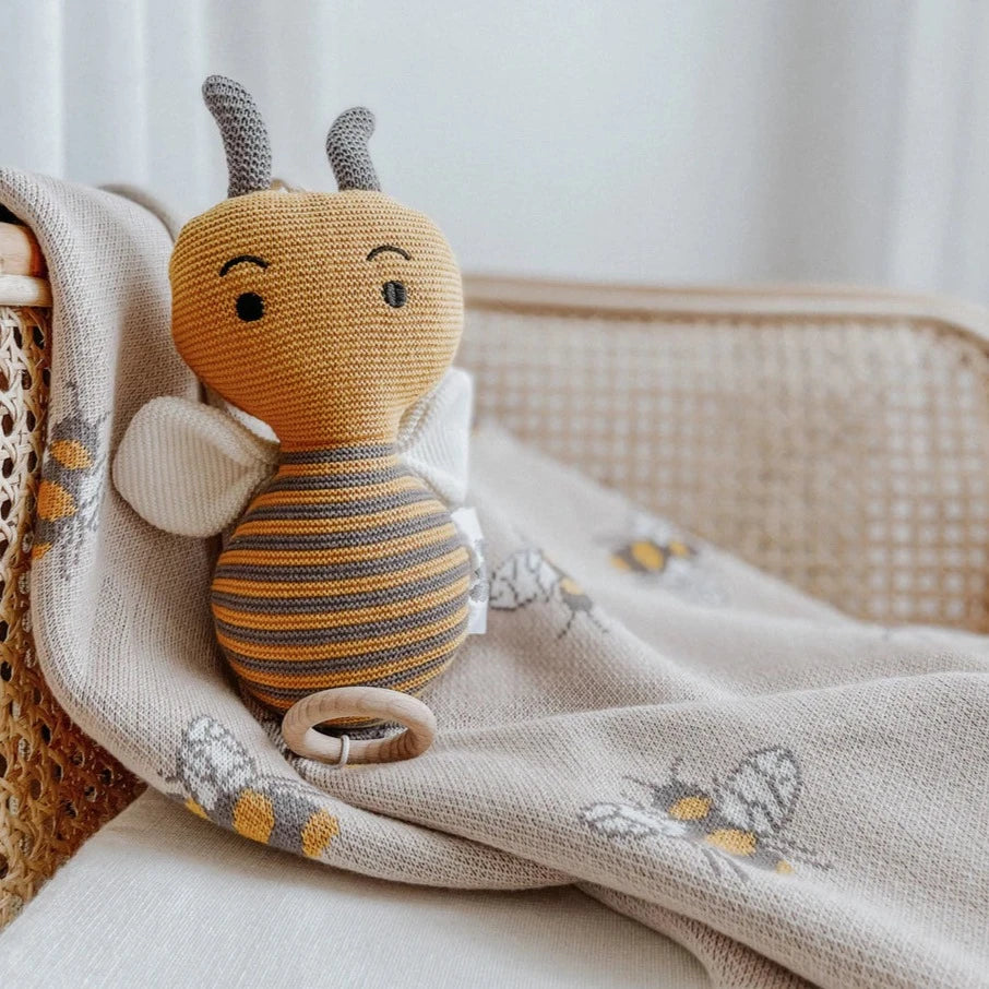 Honeybee musical mobile. Ethically made, fairtrade children's accesory.
