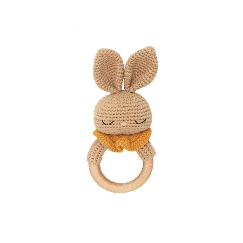 Patti Oslo Natural Teething Ring with Bell | Beti Bunny