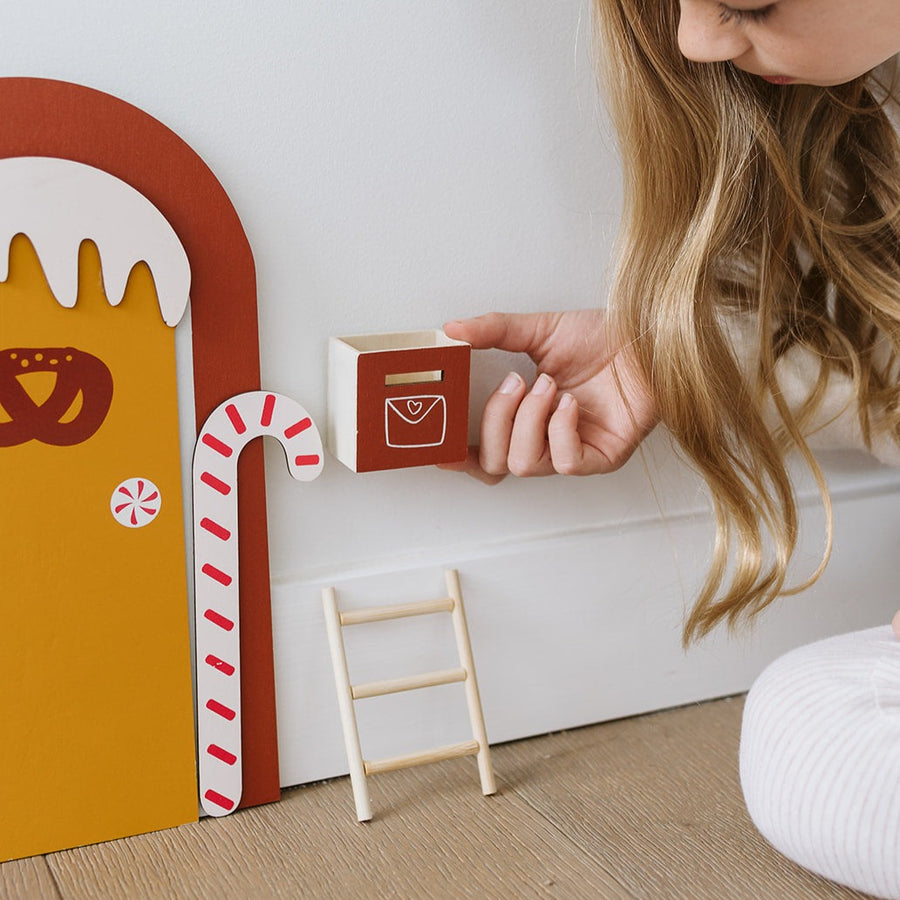 Christmas Decor | Wooden Elf Door - Candy Cane