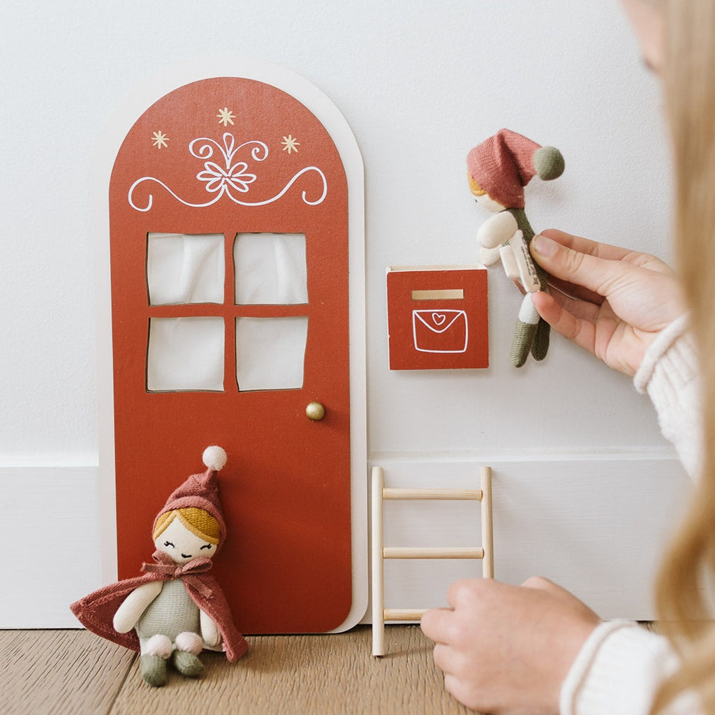 Christmas Decor | Wooden Elf Door - Cinnamon