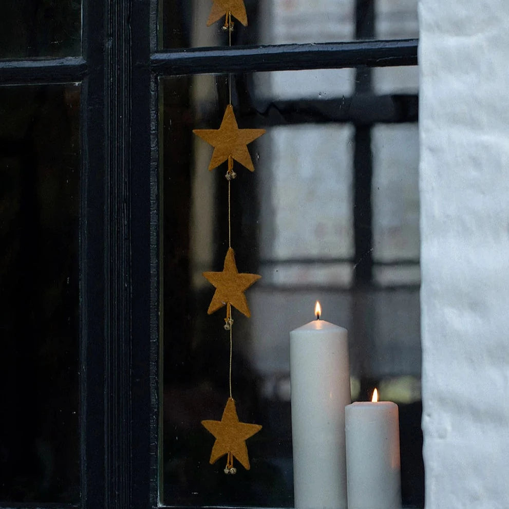 Muskhane Felt Falling Star Garlands | 7 Colours