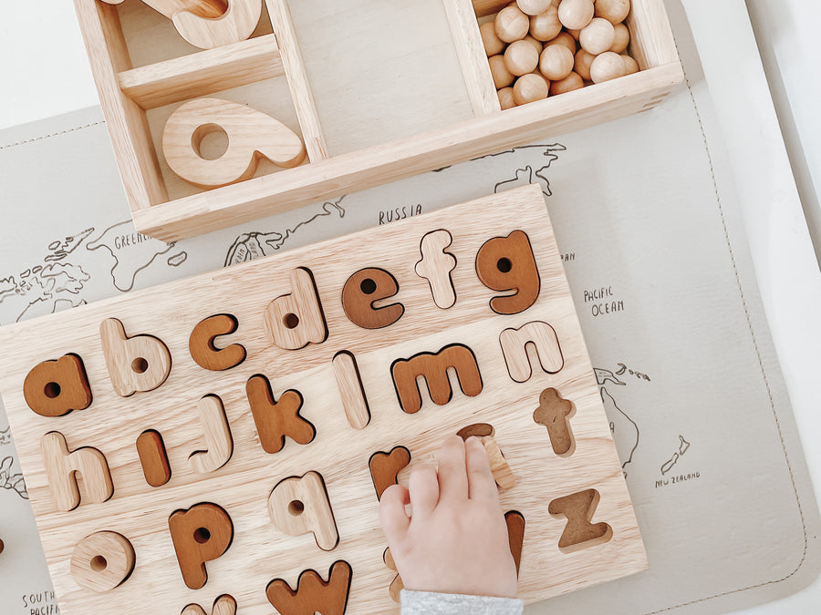 natural lower case alphabet learning puzzle