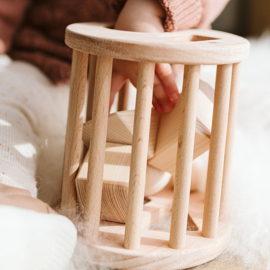 Qtoys | Natural Wooden Shape Sorter Roller