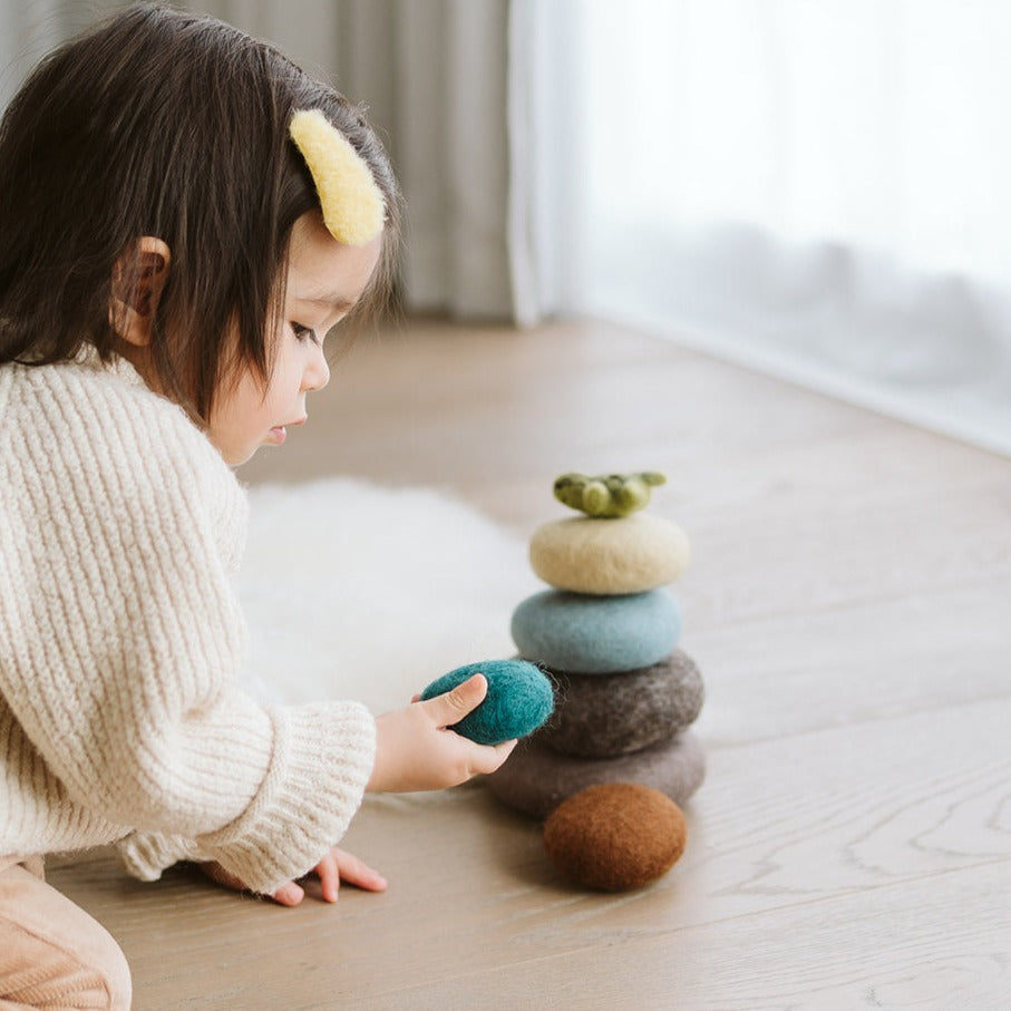 Tara Treasures | Felt Sensory Stacking Stones with Turtle
