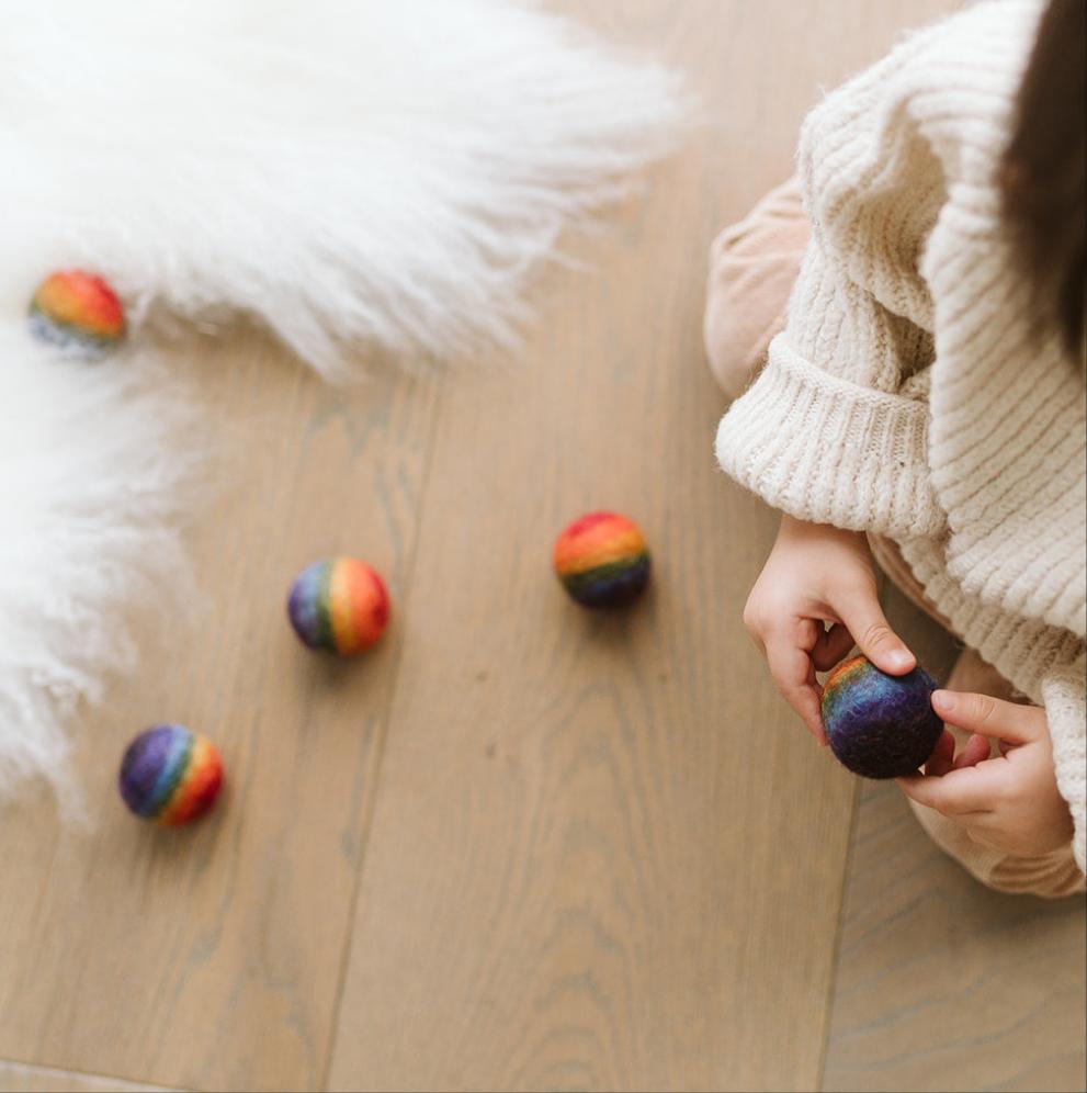 Rainbow Felt Balls Mixed - Medium