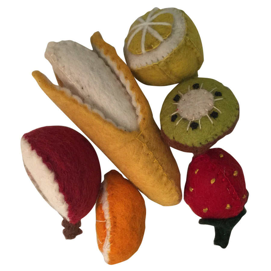 Eco-friendly, fairtrade felt fruit toys. 