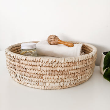 Large Round Woven Tray