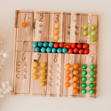natural wooden counting board for toddlers