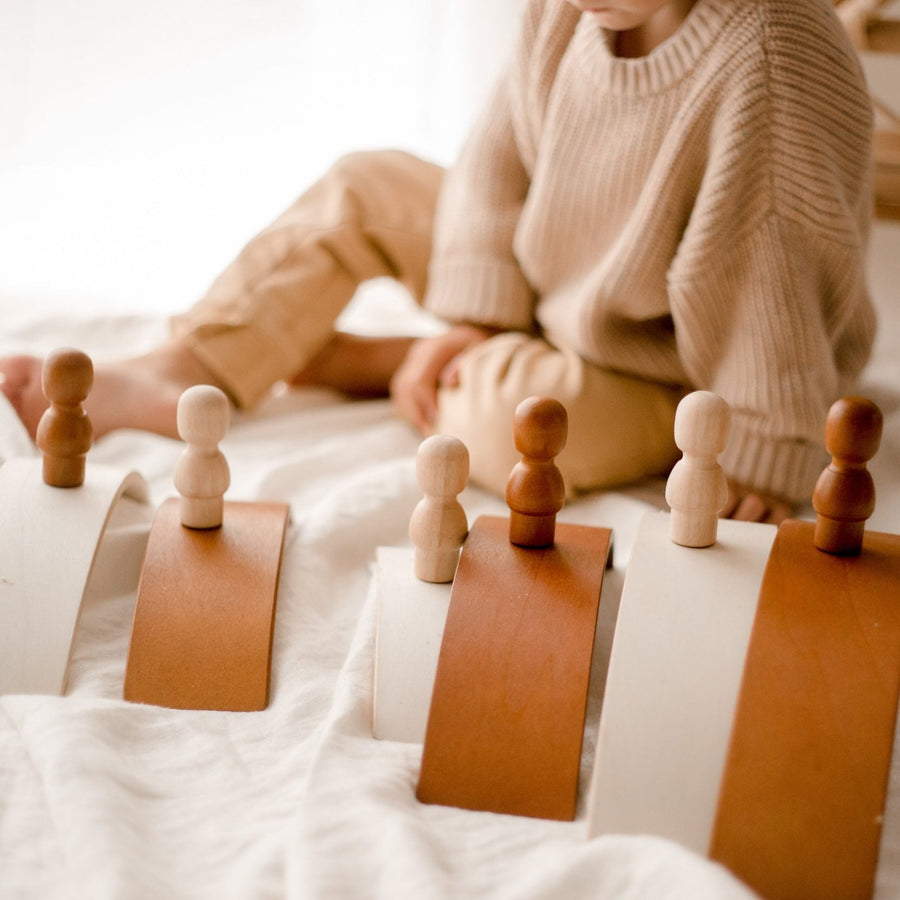 Wooden peg dolls. Ethically-made, sustainable, wooden toys.