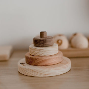 Wooden Monstessori mini stacking toy 