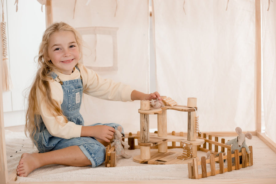 Large wooden fence set toy for small world set up and imaginative play. 