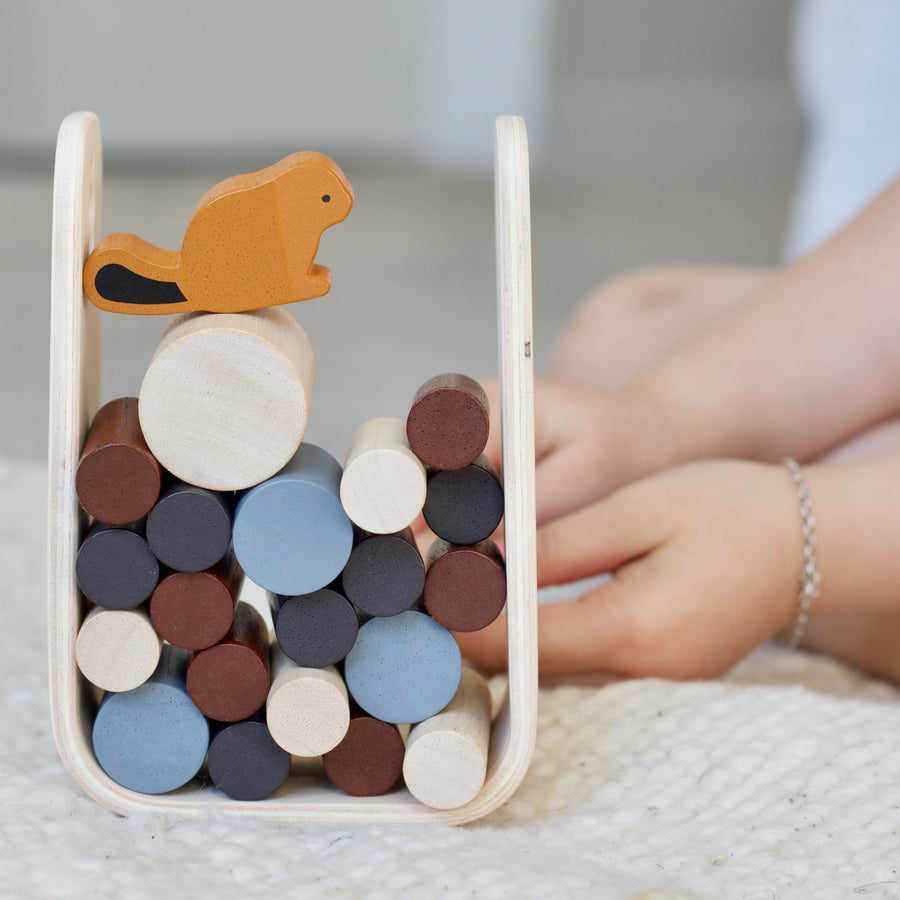Fair trade toy wooden tumble game for kids 