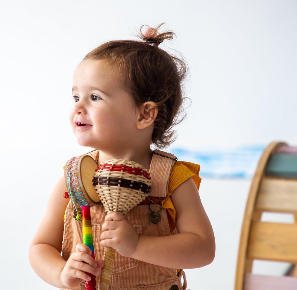 Natural, cane Maraca set for kids. Perfect for sensory and musical play. 