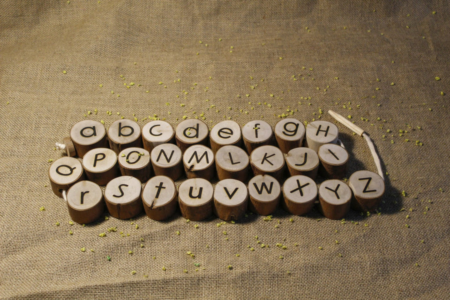 natural wooden alphabet set kids toy