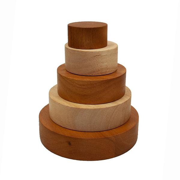 Qtoys | Wooden Stacking Nesting Bowls - Contrasting