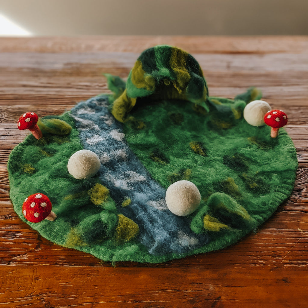 Eco-friendly, fair trade felt faery playmat. 