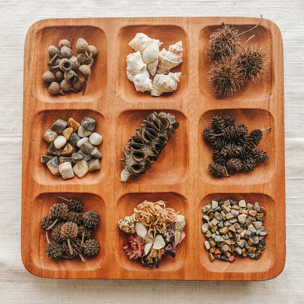 Wooden Tray - 9 Compartments