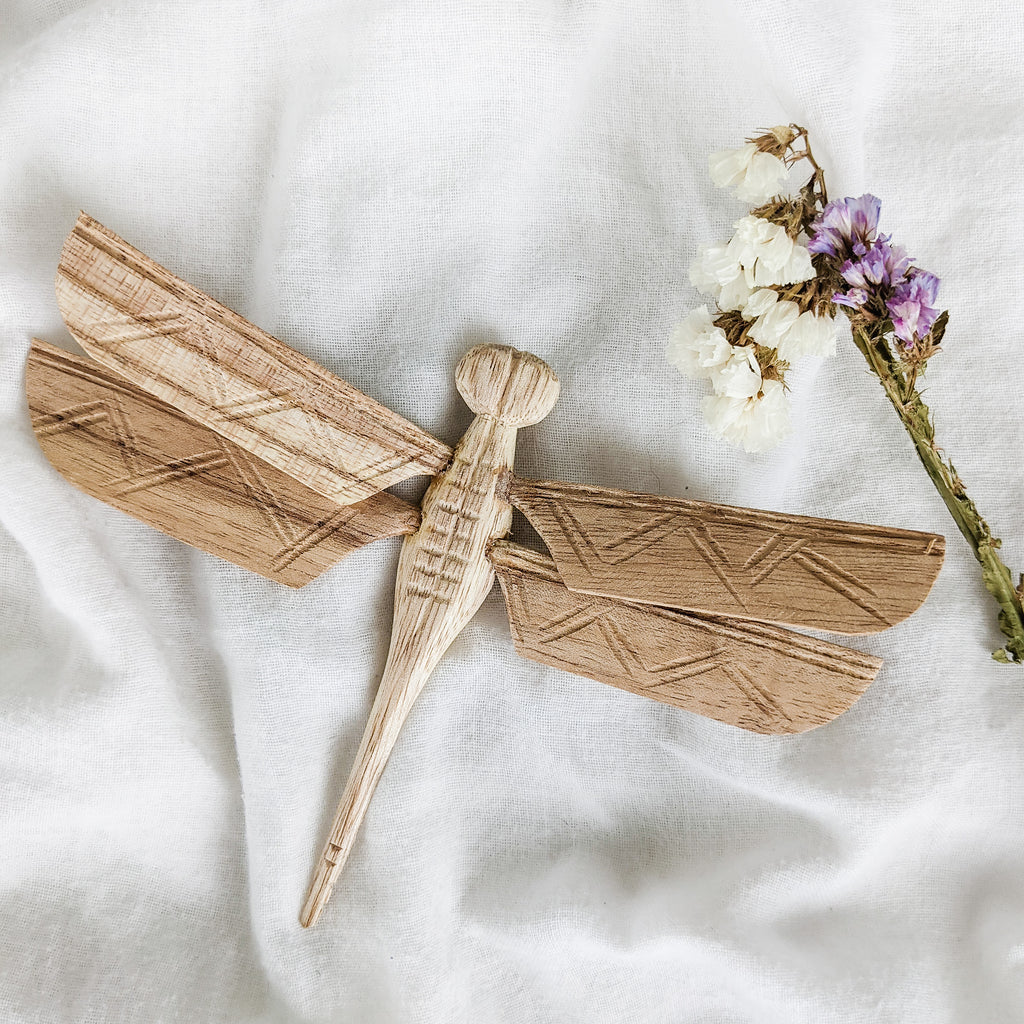 Natural Wooden Dragonfly