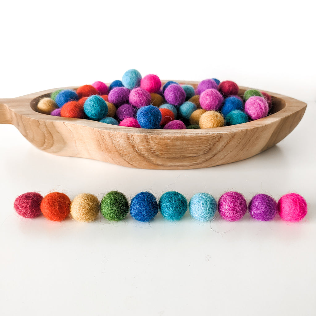 Rainbow Felt Pom Poms | Set of 100