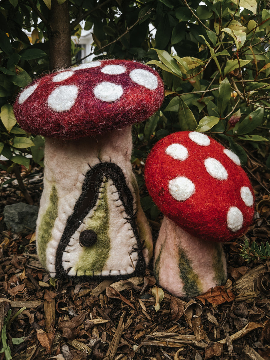 Eco-friendly, fairtrade felt mushroom toy – large.  