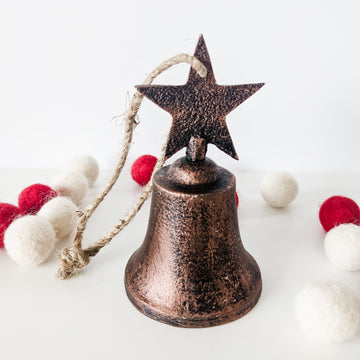 Christmas Decor - Handmade Iron Star Bell