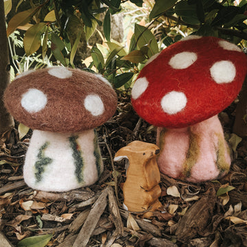 Eco-friendly, fairtrade felt mushroom toy – large.  