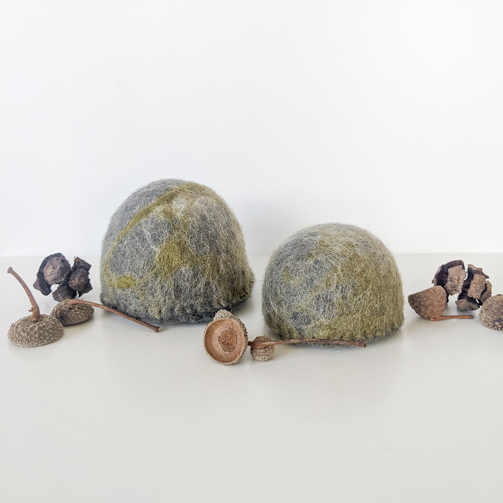 Felt Rocks - Flat Half Stones