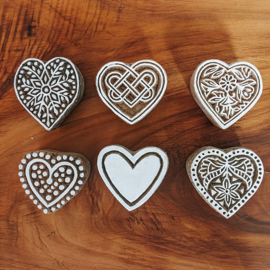 Wooden Printing Blocks - Hearts