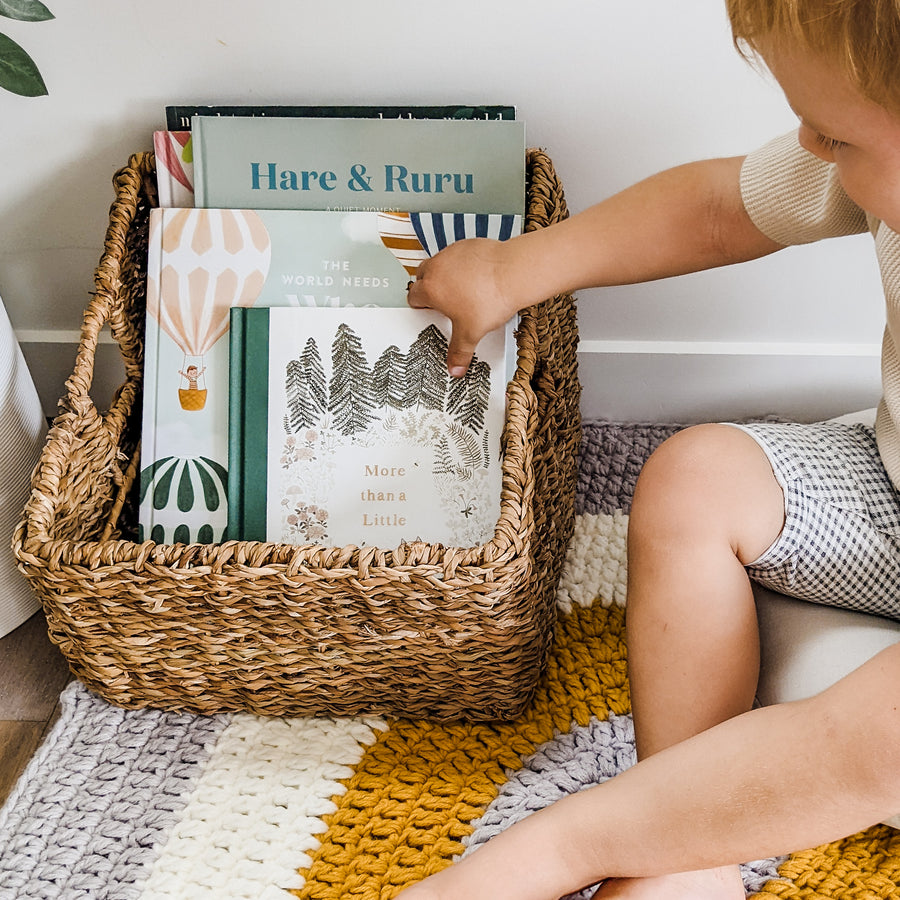 Woven Book and Toy Storage Basket