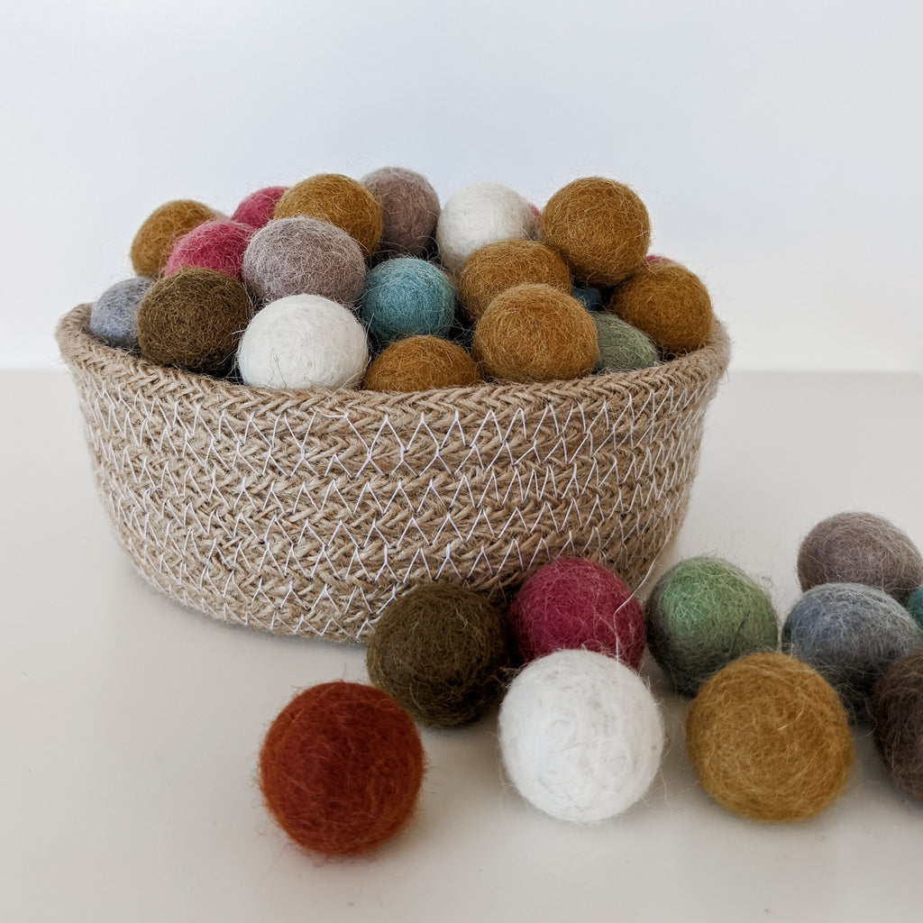 Earth Felt Pom Pom Balls - Set of 100
