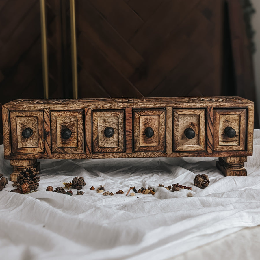 Wooden Chest with Drawers - Restock April