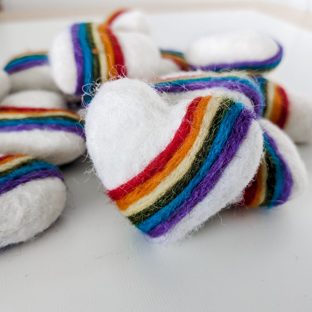 Felt Rainbow Pocket Heart
