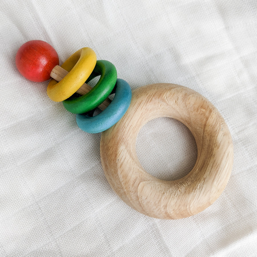 Buy Natural Wooden Ring Rattle Online in New Zealand