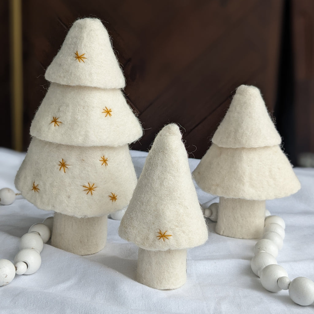 Muskhane Felt Fir Christmas Trees | Natural