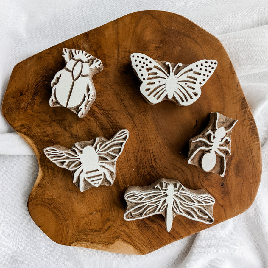 Wooden Printing Blocks - Insect Set