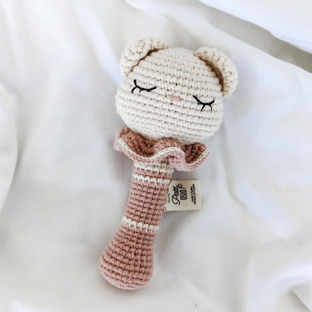 Patti Oslo Organic Cotton Rattle with Bell | Tiffani Teddy
