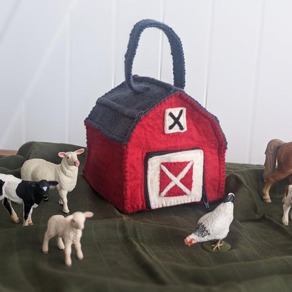 Felt Farm Barn Toy