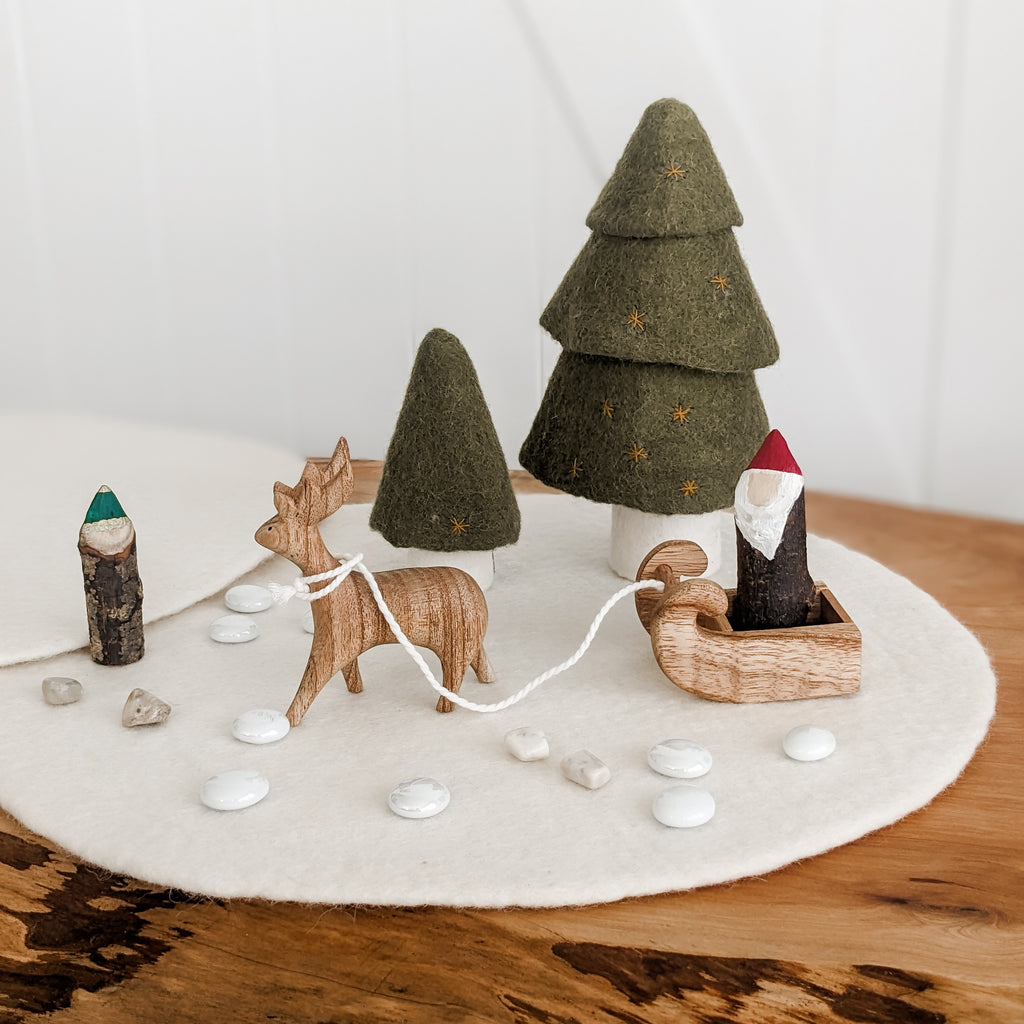 Felt Play Mat | Snow (Round)