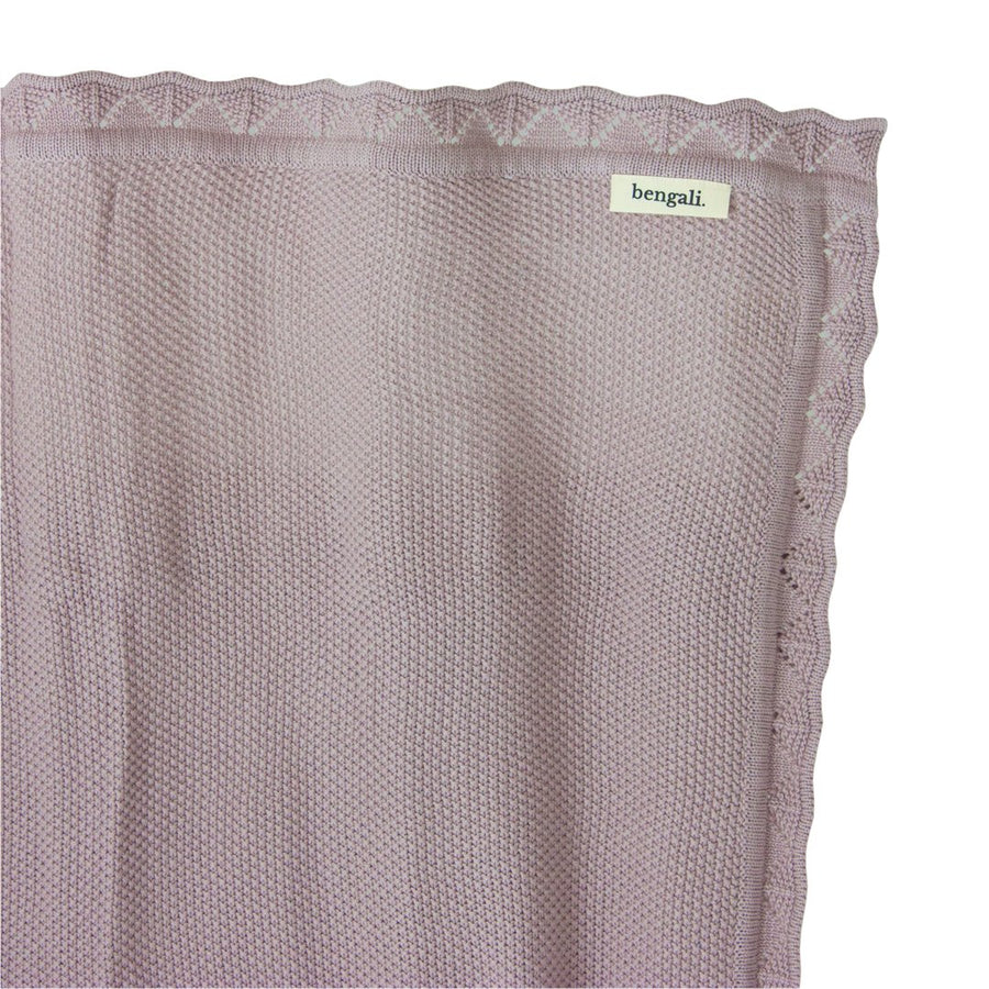 Eco-friendly cotton baby blanket in rose. Designed in New Zealand, ethically made in India.  